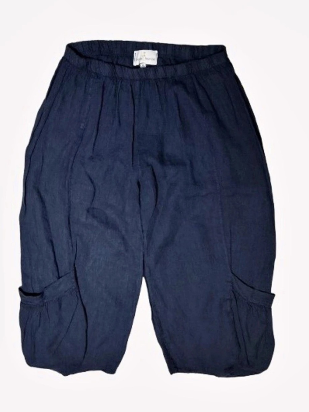 Linen Capris BELLE FRANCE Cargo UTILITY Pocket Pants Extra Large Resort Designer